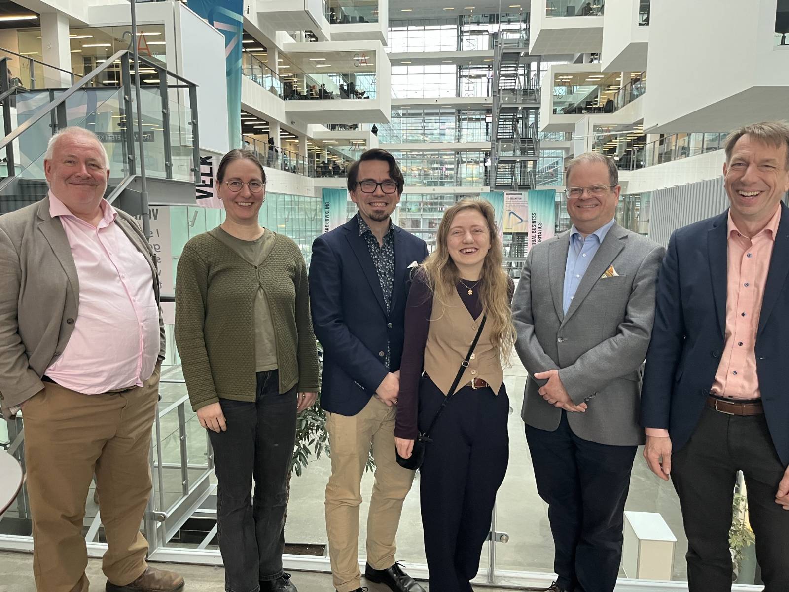 Camilla Birch Okkels with her PhD committee and supervisors after the defense